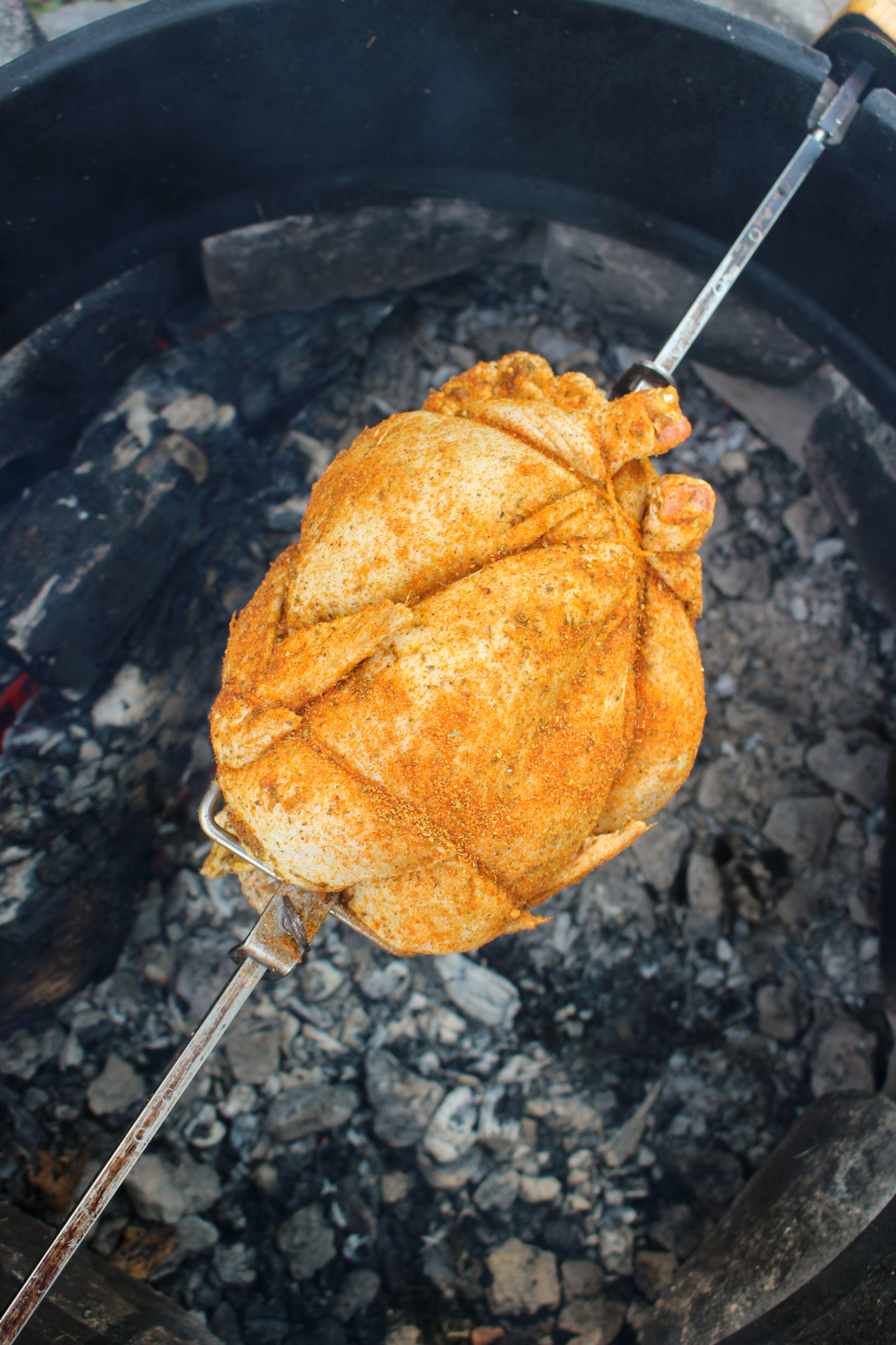 Pollo asado con limón, chile y centeno