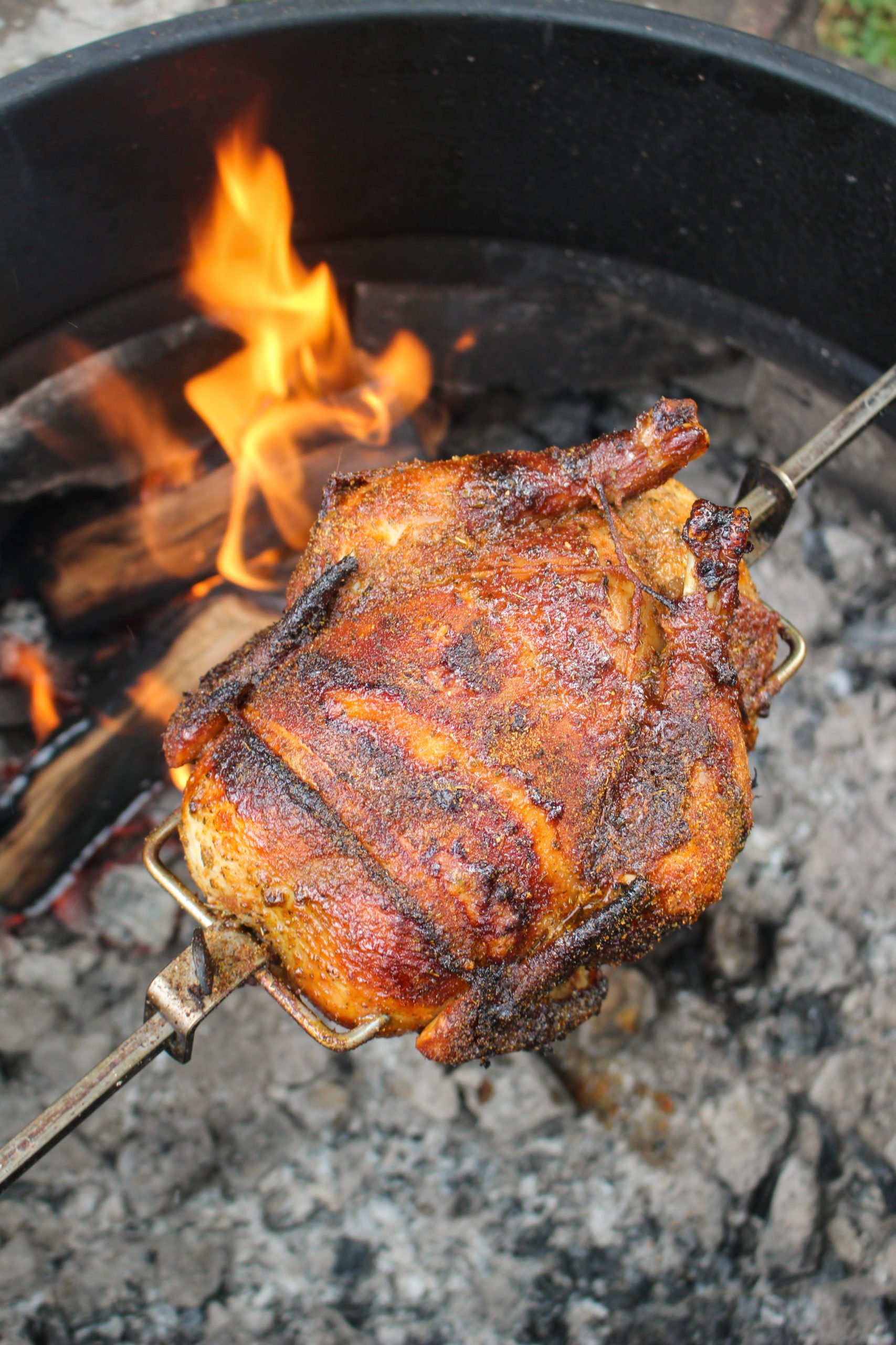 Pollo asado con limón, chile y centeno