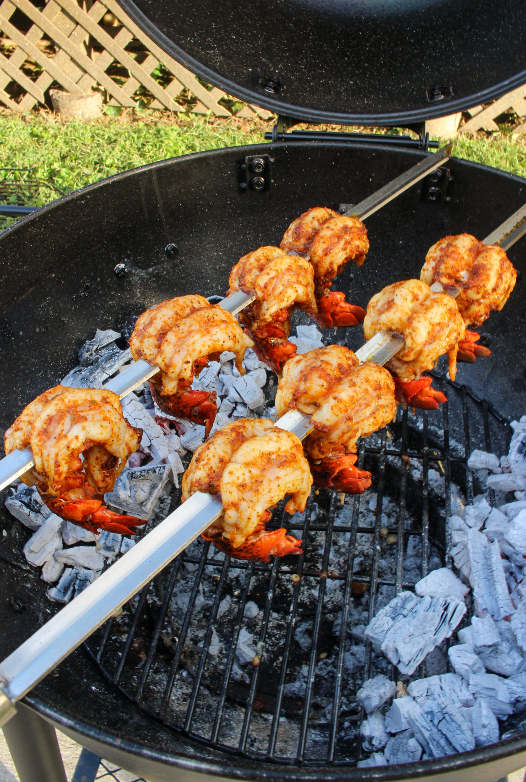 Brochetas de Cola de Langosta a la Parrilla